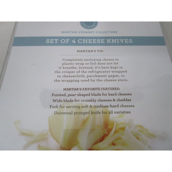 Martha Stewart Collection Set of Four Cheese Knives Stainless Textured Grip NIP - Picture 3 of 7
